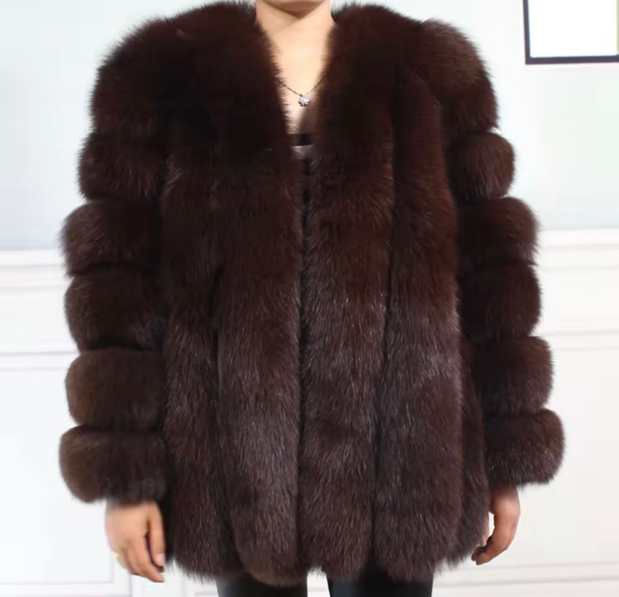 Luxury Long ‘Sydney’ Fox Fur - Chocolate Brown
