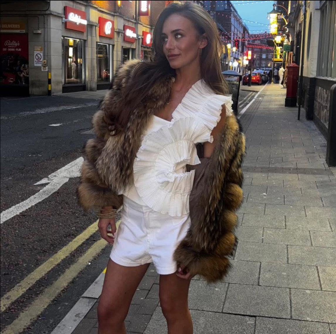 Luxury Cropped ‘Sydney’ Fox Fur- Natural