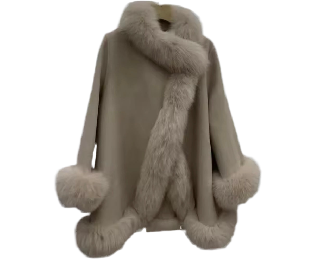 Cashmere Fox Fur trim coat