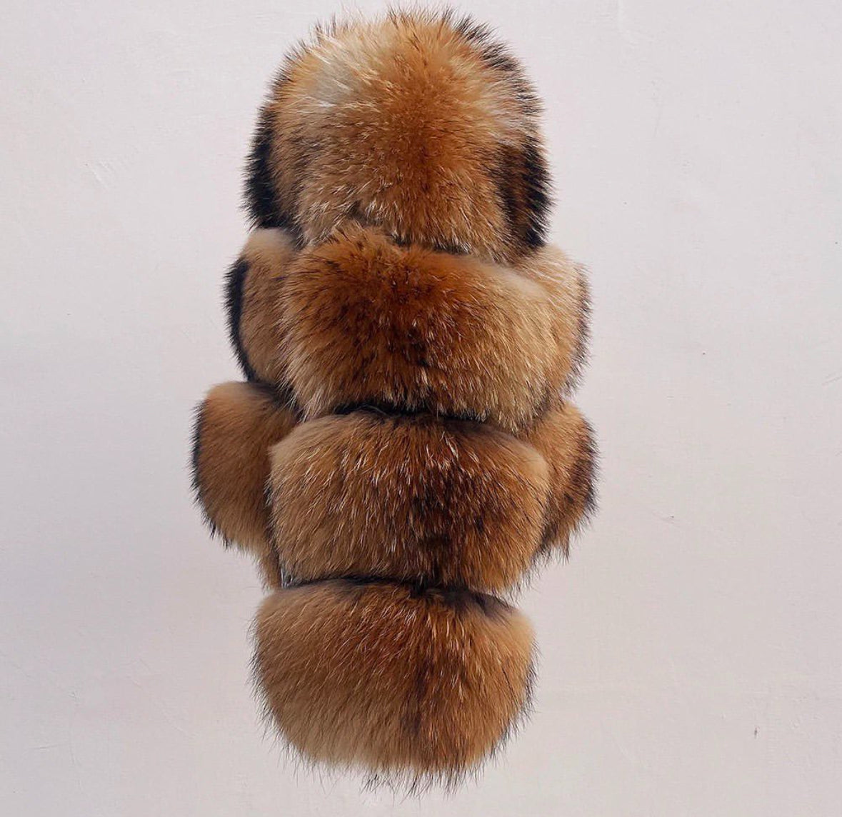 Luxury Cropped 4 Ring Fox Fur- Natural